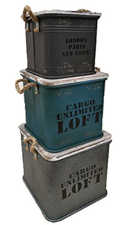 boîte en métal & bois