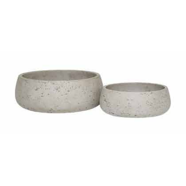 Bain D'oiseau En Ciment Gris Et Marron "Fleurs Et Oiseaux" .26 X Ht.10 Cm